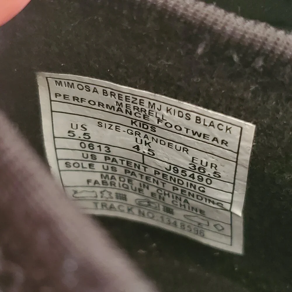 Merrell Mesh Mimosa Breeze Mary Jane MJ Women's Girls Black 5.5 Breathable - Picture 4 of 11